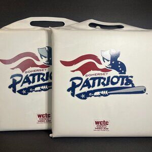 Set of 2 MiLB NJ Somerset Patriots WCTC 1450AM Mazda Baseball Seat Cushions